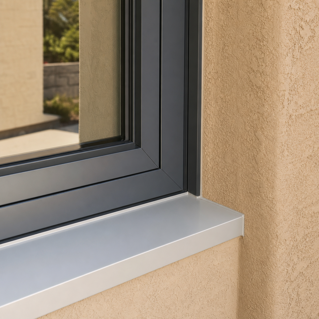 Modern window frame and sill installation for replacement service